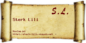 Sterk Lili névjegykártya